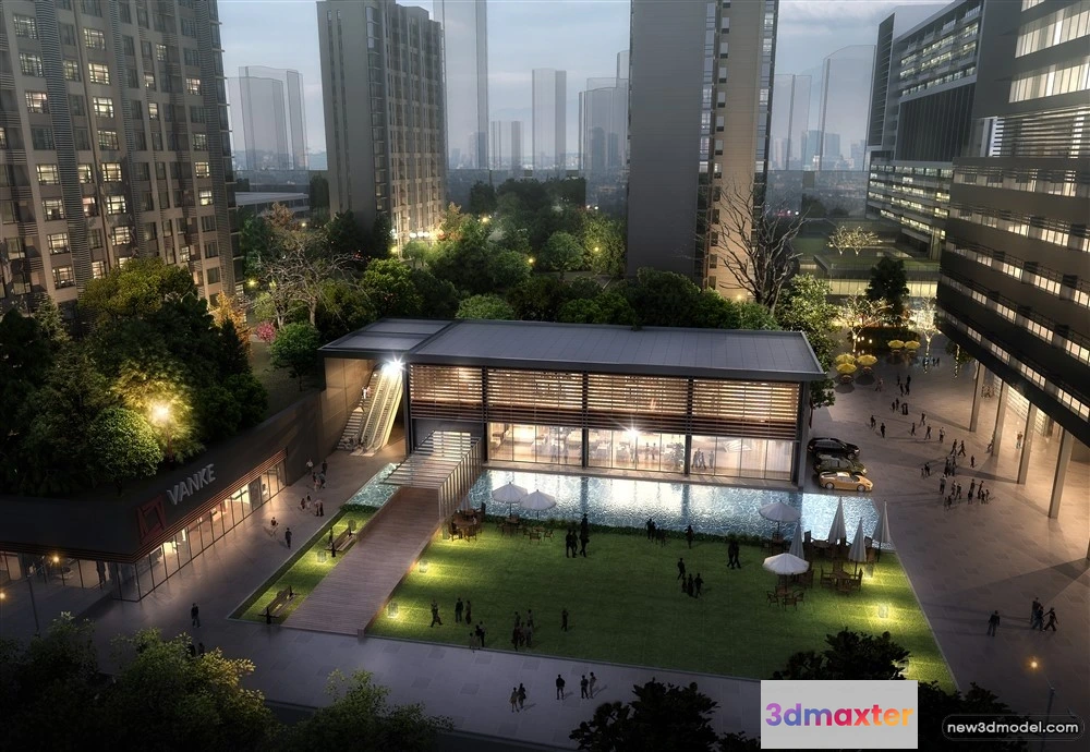 1577128 - 3D Models of Commercial Building - Exterior 3D Scenes - 942 3D Max