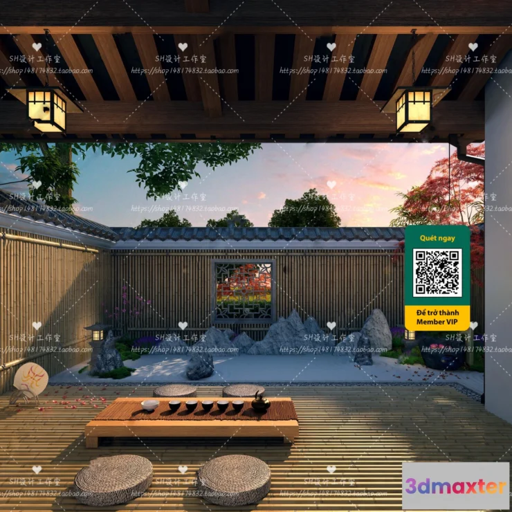 1250538 - COURTYARD - VRAY  CORONA - 3D MODEL - 6393