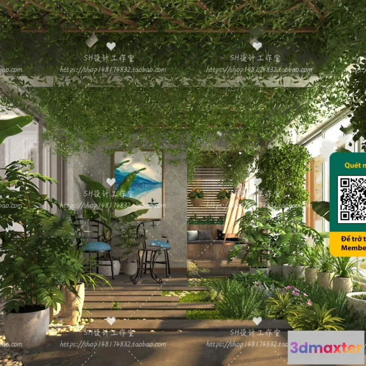 1250558 - COURTYARD - VRAY  CORONA - 3D MODEL - 6403