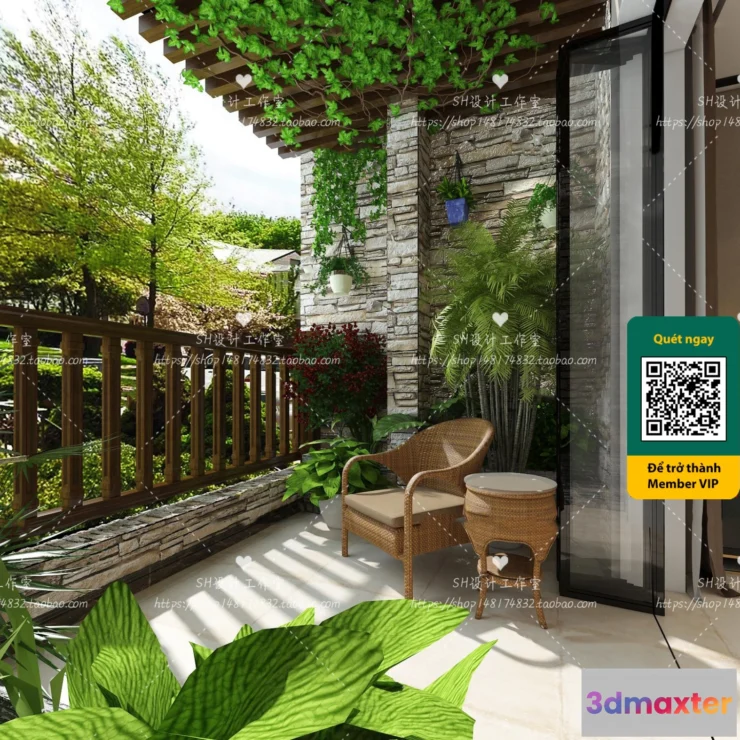 1250572 - COURTYARD - VRAY  CORONA - 3D MODEL - 6410