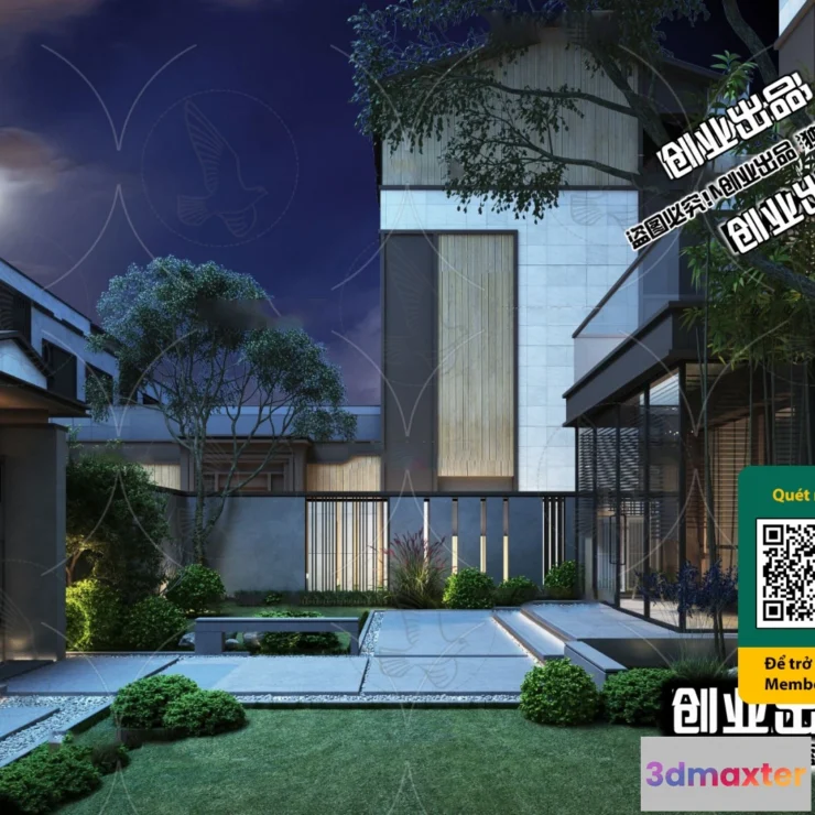 1250920 - COURTYARD - VRAY  CORONA - 3D MODEL - 6584