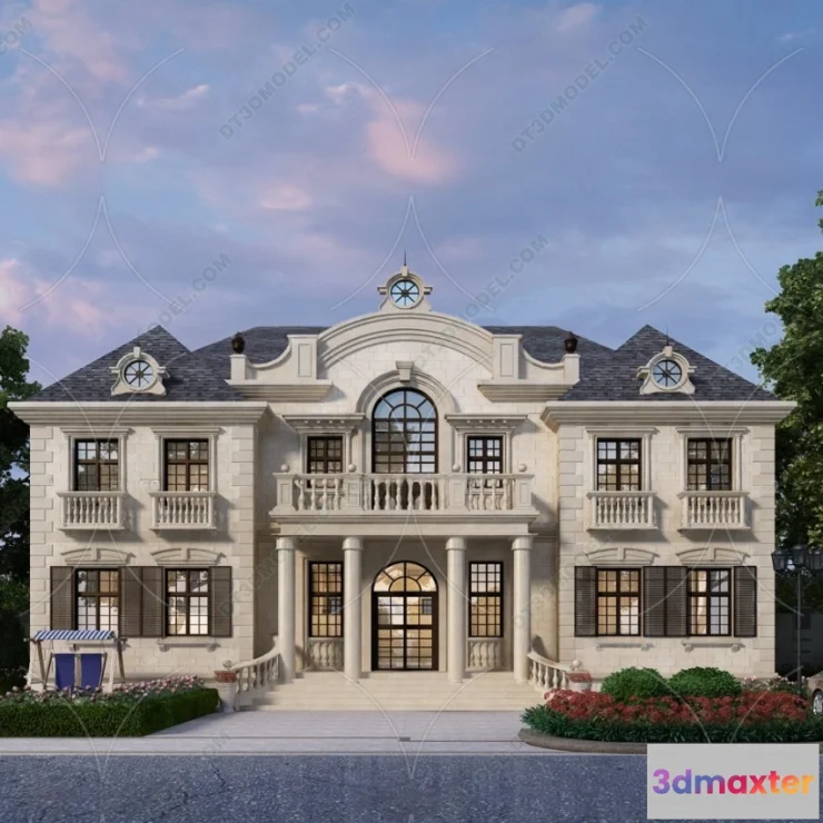 1579520 - Europe Style Villa 3D Model - 3D Blocks - 003 3D Max