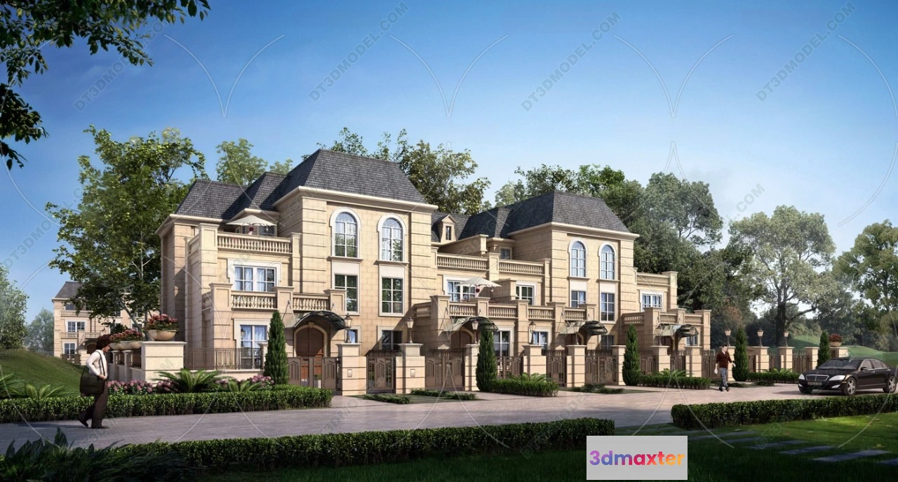 1579528 - Europe Style Villa 3D Model - 3D Blocks - 007 3D Max