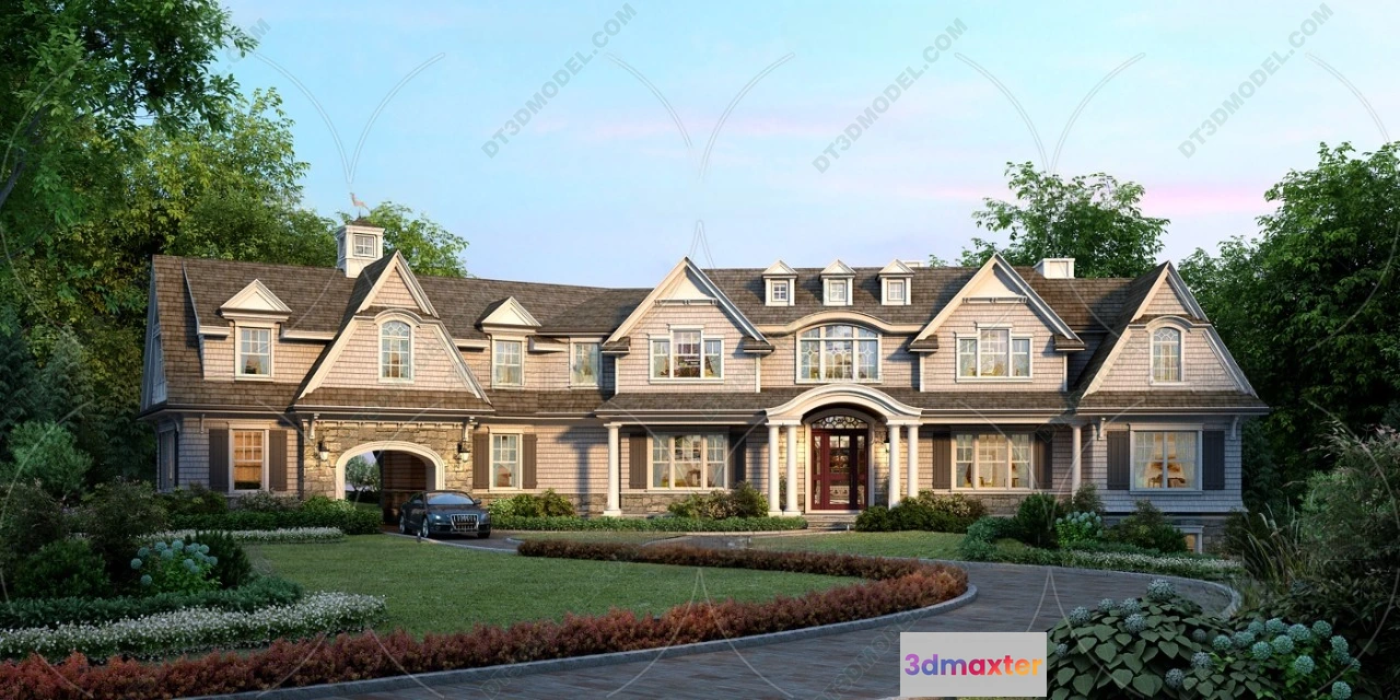 1579554 - Europe Style Villa 3D Model - 3D Blocks - 020 3D Max