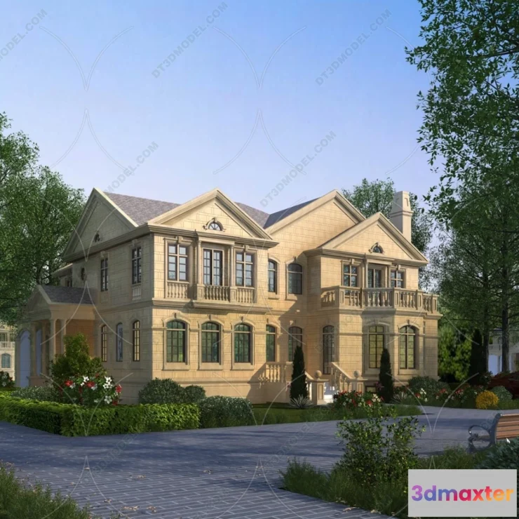 1579562 - Europe Style Villa 3D Model - 3D Blocks - 024 3D Max