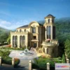 1579584 - Europe Style Villa 3D Model - 3D Blocks - 035 3D Max
