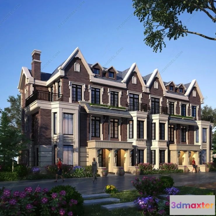 1579600 - Europe Style Villa 3D Model - 3D Blocks - 043 3D Max