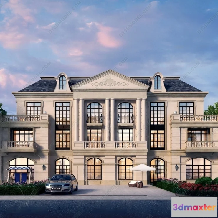 1579608 - Europe Style Villa 3D Model - 3D Blocks - 047 3D Max