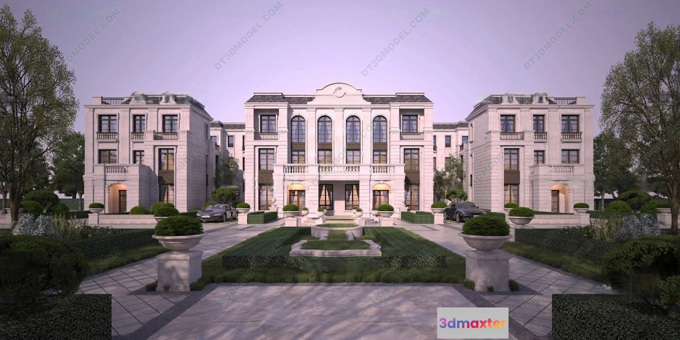 1579610 - Europe Style Villa 3D Model - 3D Blocks - 048 3D Max