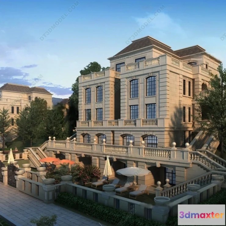 1579620 - Europe Style Villa 3D Model - 3D Blocks - 053 3D Max