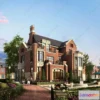1579630 - Europe Style Villa 3D Model - 3D Blocks - 058 3D Max