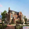 1579632 - Europe Style Villa 3D Model - 3D Blocks - 059 3D Max