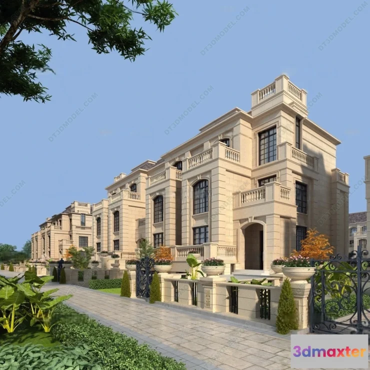 1579638 - Europe Style Villa 3D Model - 3D Blocks - 062 3D Max