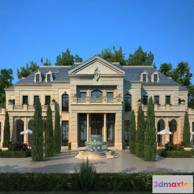 1579642 - Europe Style Villa 3D Model - 3D Blocks - 064 3D Max
