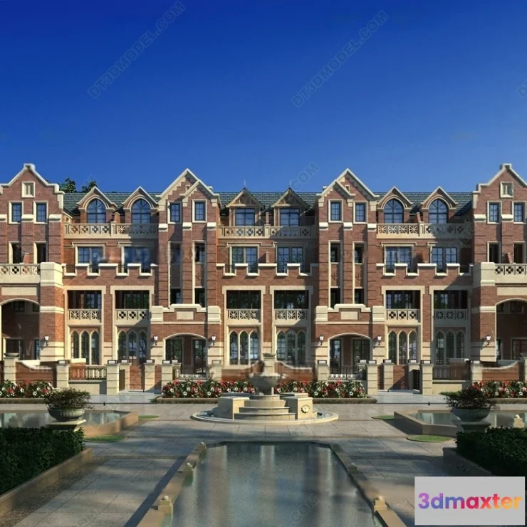 1579650 - Europe Style Villa 3D Model - 3D Blocks - 068 3D Max