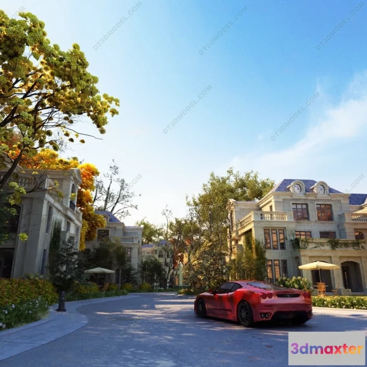 1579652 - Europe Style Villa 3D Model - 3D Blocks - 069 3D Max