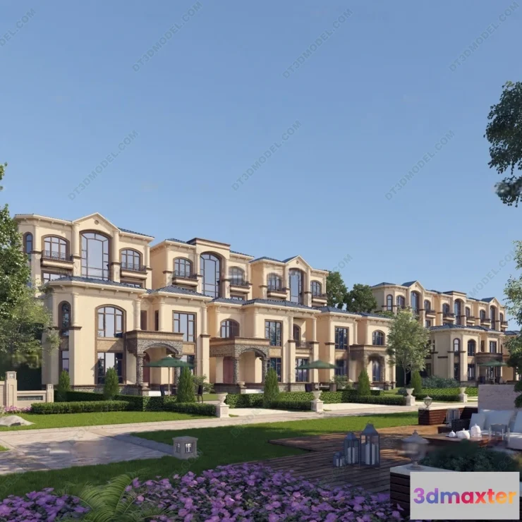 1579662 - Europe Style Villa 3D Model - 3D Blocks - 074 3D Max