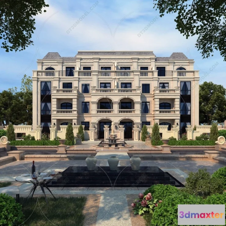 1579674 - Europe Style Villa 3D Model - 3D Blocks - 080 3D Max