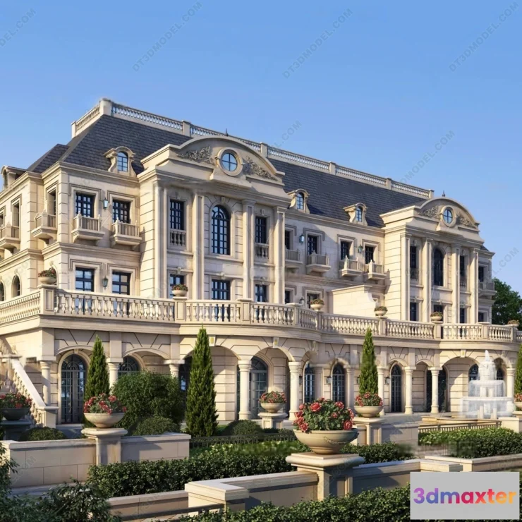 1579678 - Europe Style Villa 3D Model - 3D Blocks - 082 3D Max