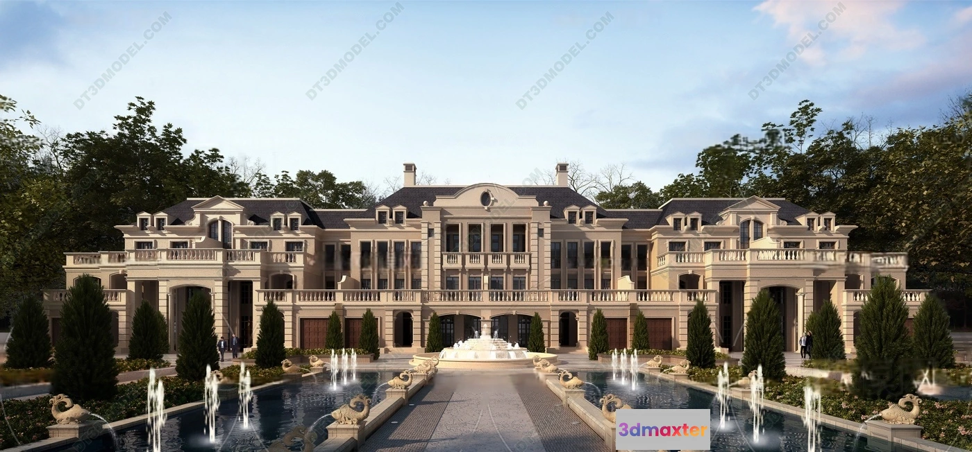 1579684 - Europe Style Villa 3D Model - 3D Blocks - 085 3D Max