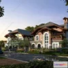1579692 - Europe Style Villa 3D Model - 3D Blocks - 089 3D Max