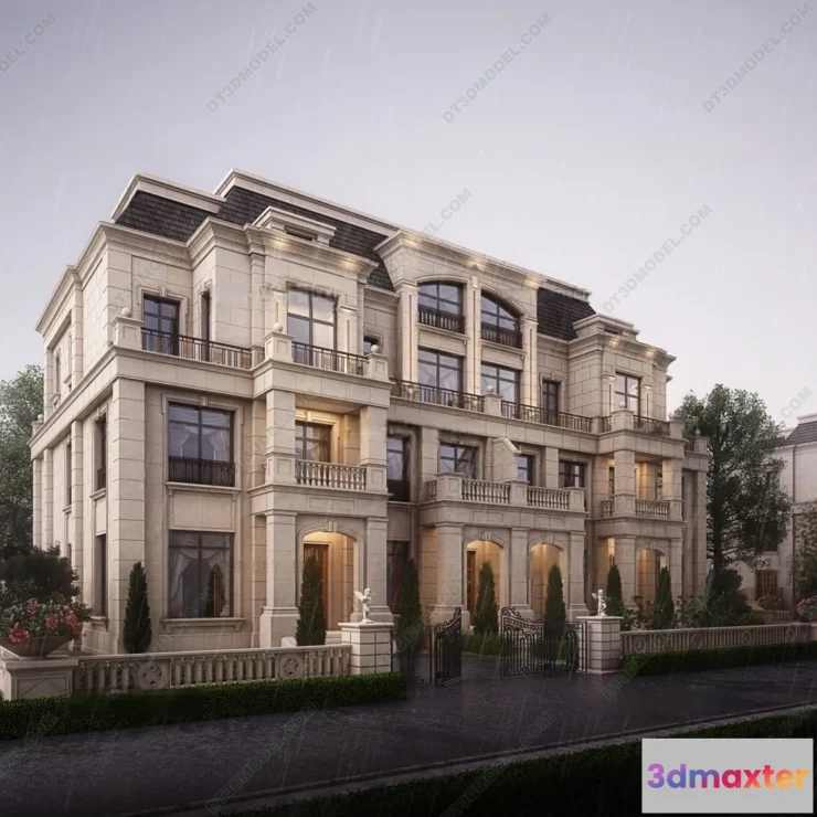 1579698 - Europe Style Villa 3D Model - 3D Blocks - 092 3D Max