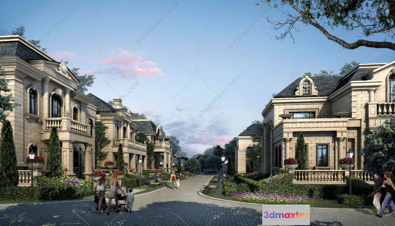 1579708 - Europe Style Villa 3D Model - 3D Blocks - 097 3D Max