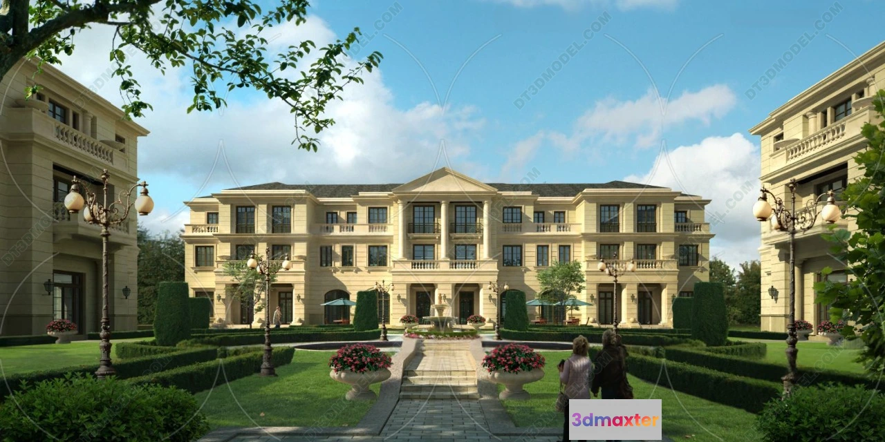 1579734 - Europe Style Villa 3D Model - 3D Blocks - 110 3D Max