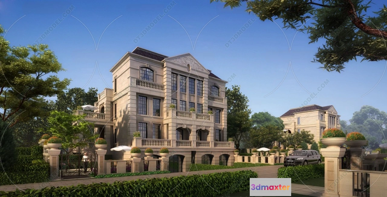 1579766 - Europe Style Villa 3D Model - 3D Blocks - 126 3D Max