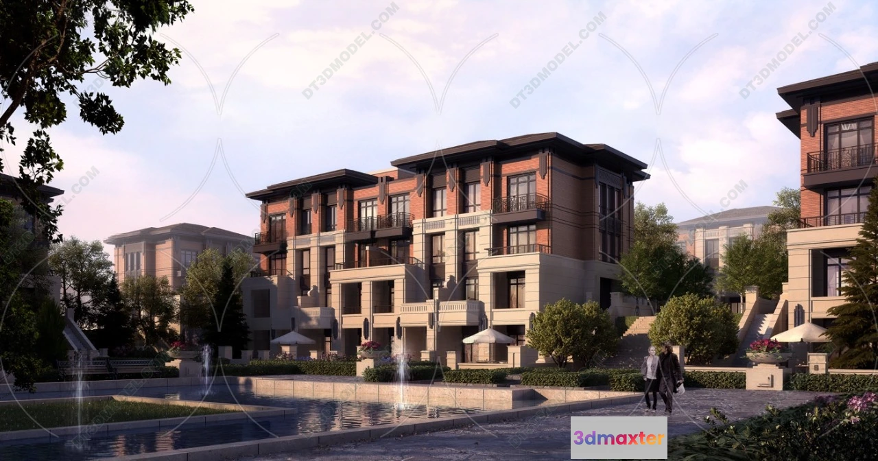1579770 - Europe Style Villa 3D Model - 3D Blocks - 128 3D Max