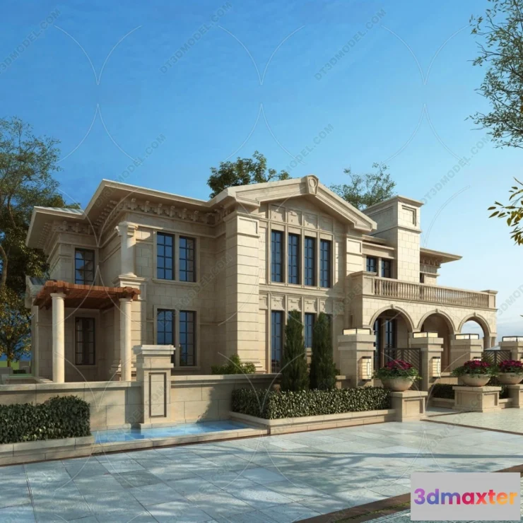 1579772 - Europe Style Villa 3D Model - 3D Blocks - 129 3D Max