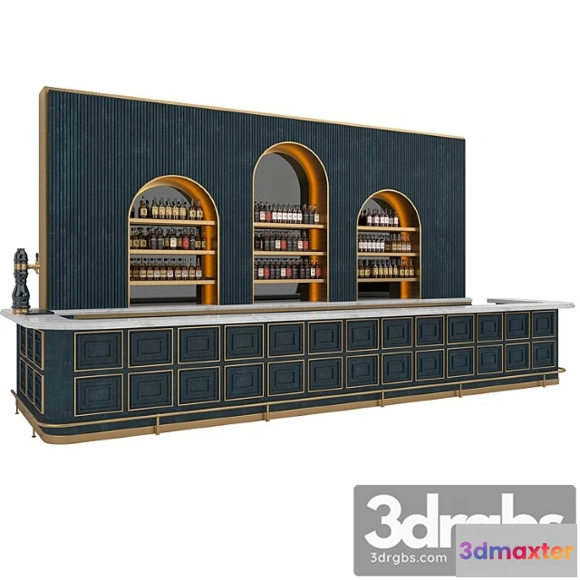 1057602 - Restaurant bar set 06 loft gold & dark blue