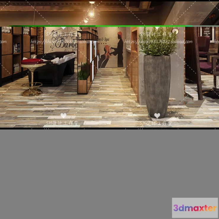 1112794 - BARBER SHOP 3D SCENES - VRAY RENDER - 21