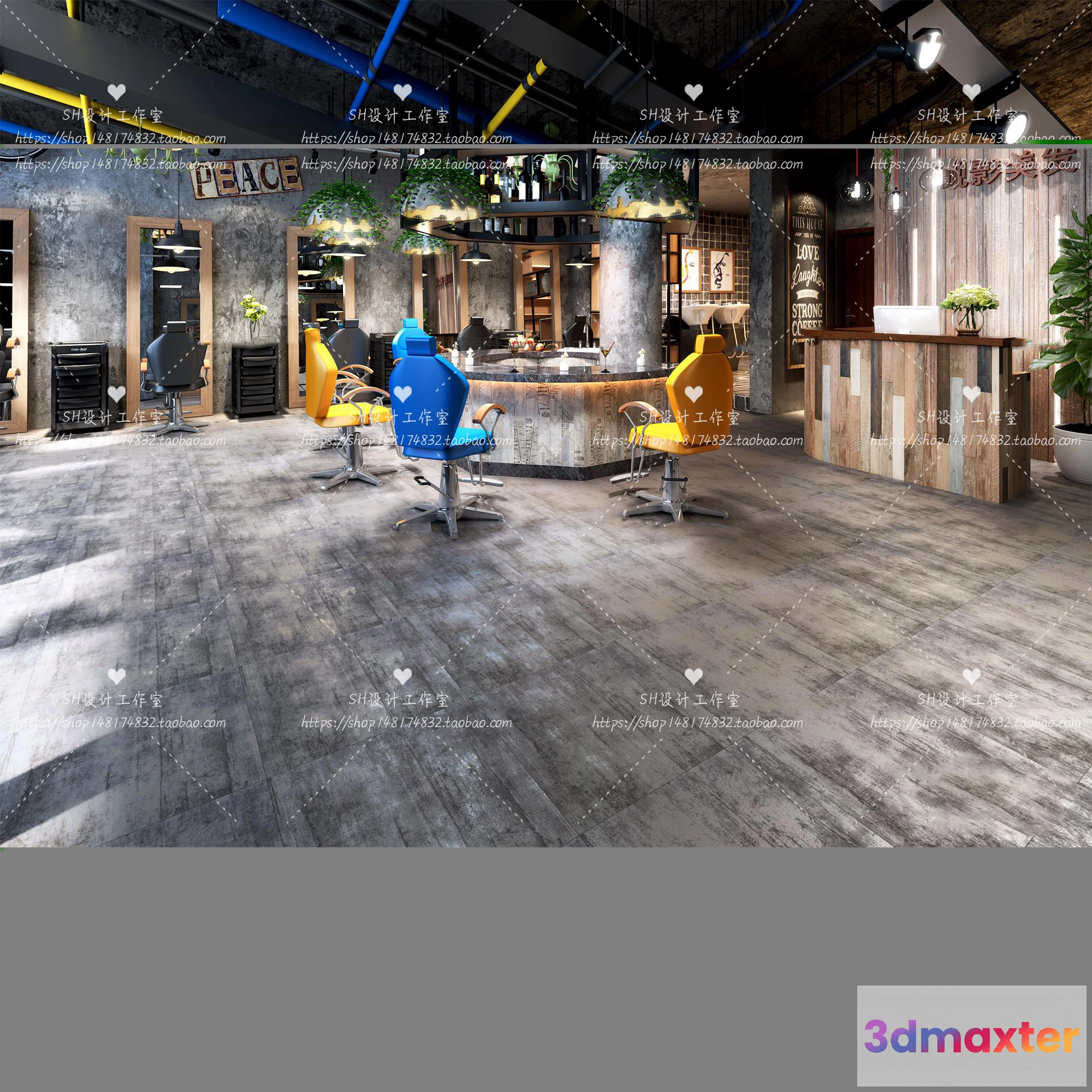 1112832 - BARBER SHOP 3D SCENES - VRAY RENDER - 40