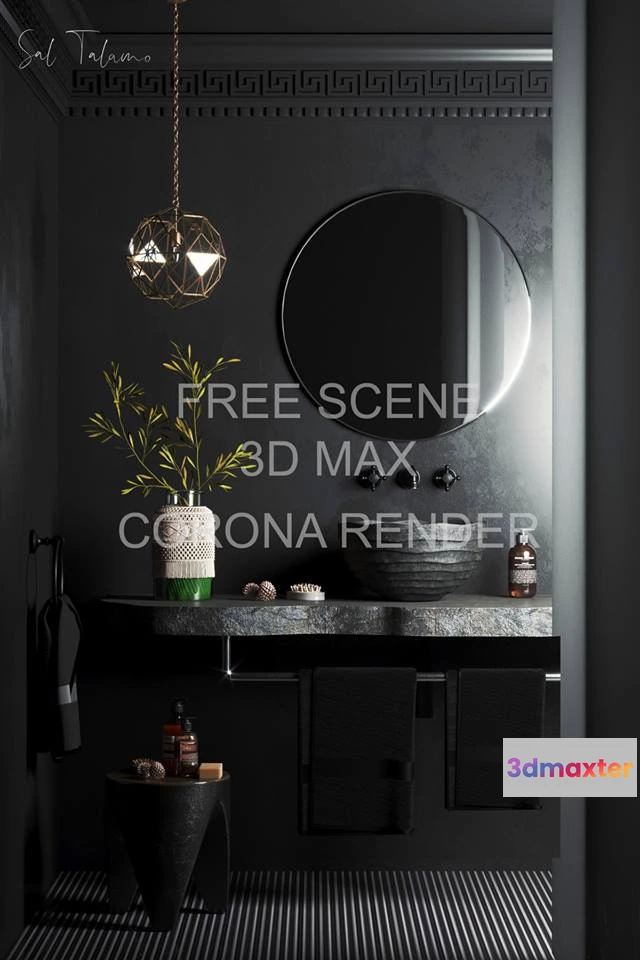 1205544 - CORONA SCENES - INTERNO BLACK BATHROOM