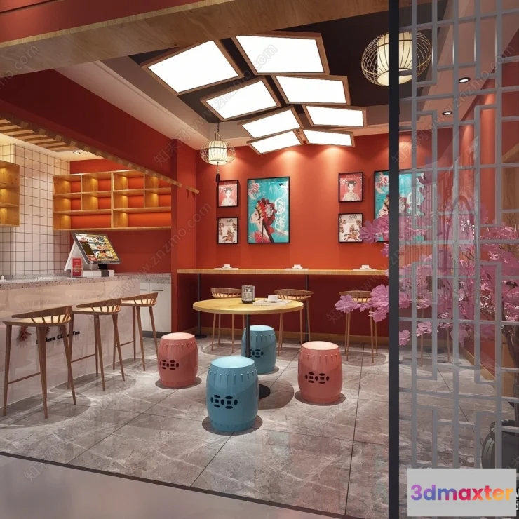 1358183 - Restaurant - Fastfood - 3D Interior Scenes - 069 3D Max