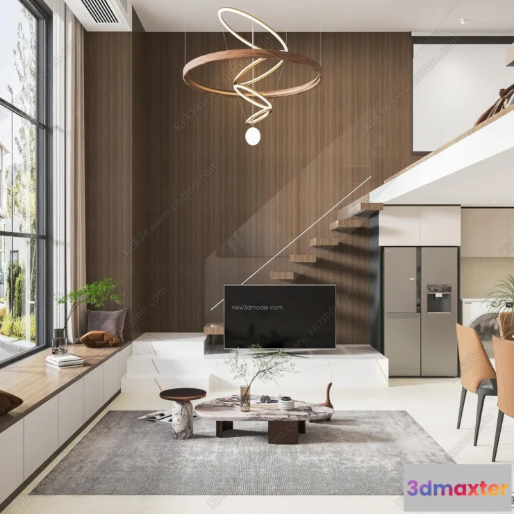 1358303 - Mezzanine Floor - 3D Interior Scene - 3D Models - Modern Style - 079 3D Max