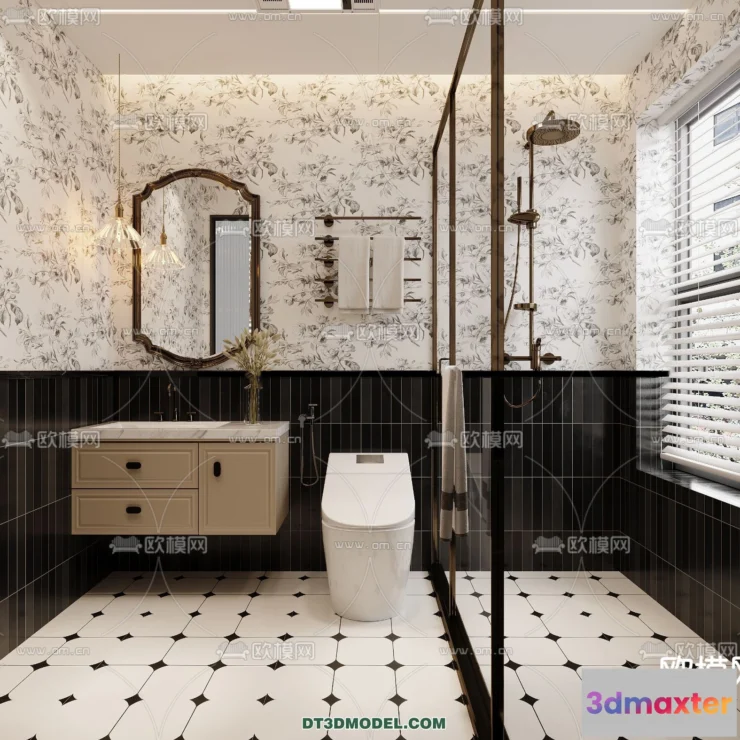 1358314 - Toilet - WC - France Style - Interior 3D Scene - 049 3D Max