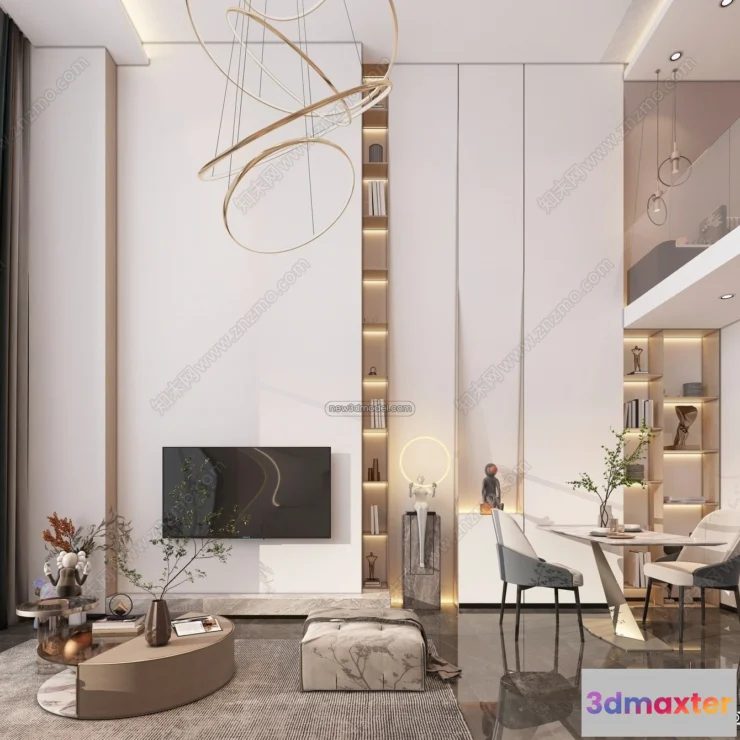 1358369 - Mezzanine Floor - 3D Interior Scene - 3D Models - Modern Style - 080 3D Max