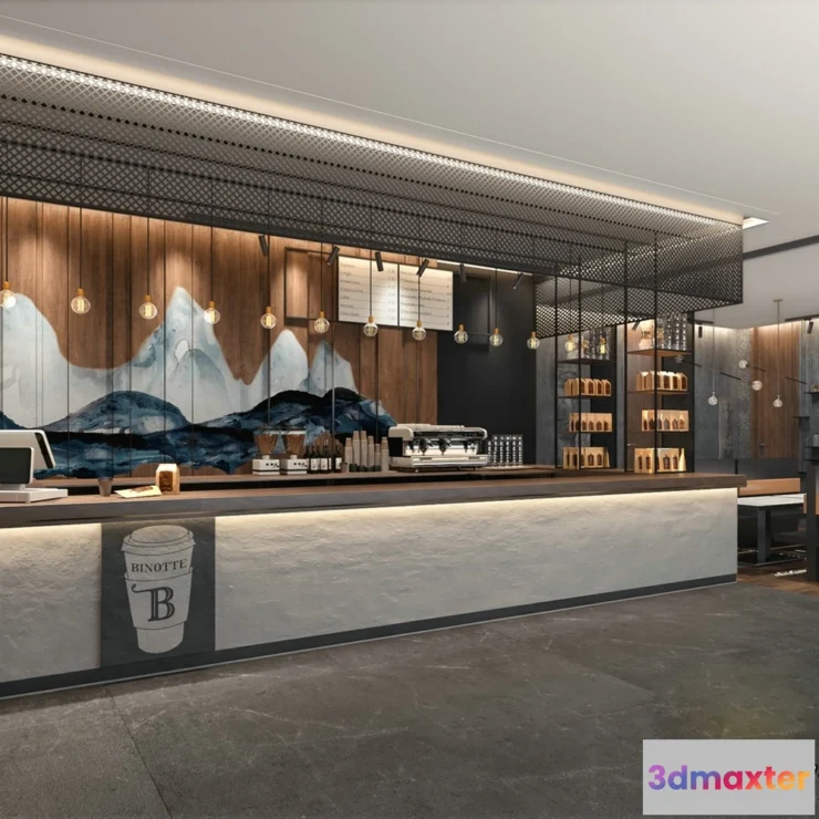 1358408 - Restaurant - Fastfood - 3D Interior Scenes - 073 3D Max