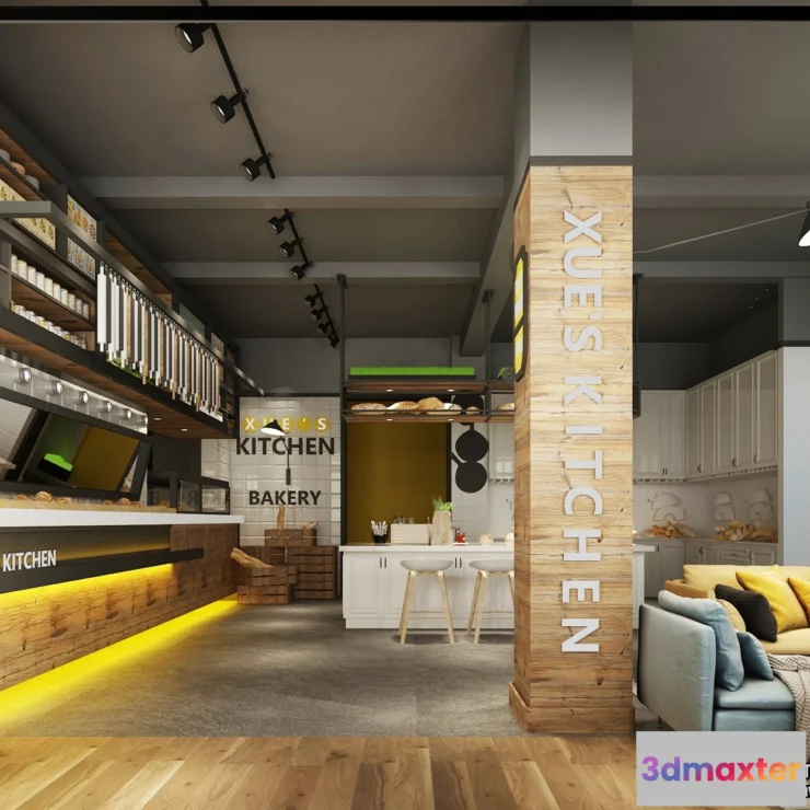 1358667 - Restaurant - Fastfood - 3D Interior Scenes - 077 3D Max