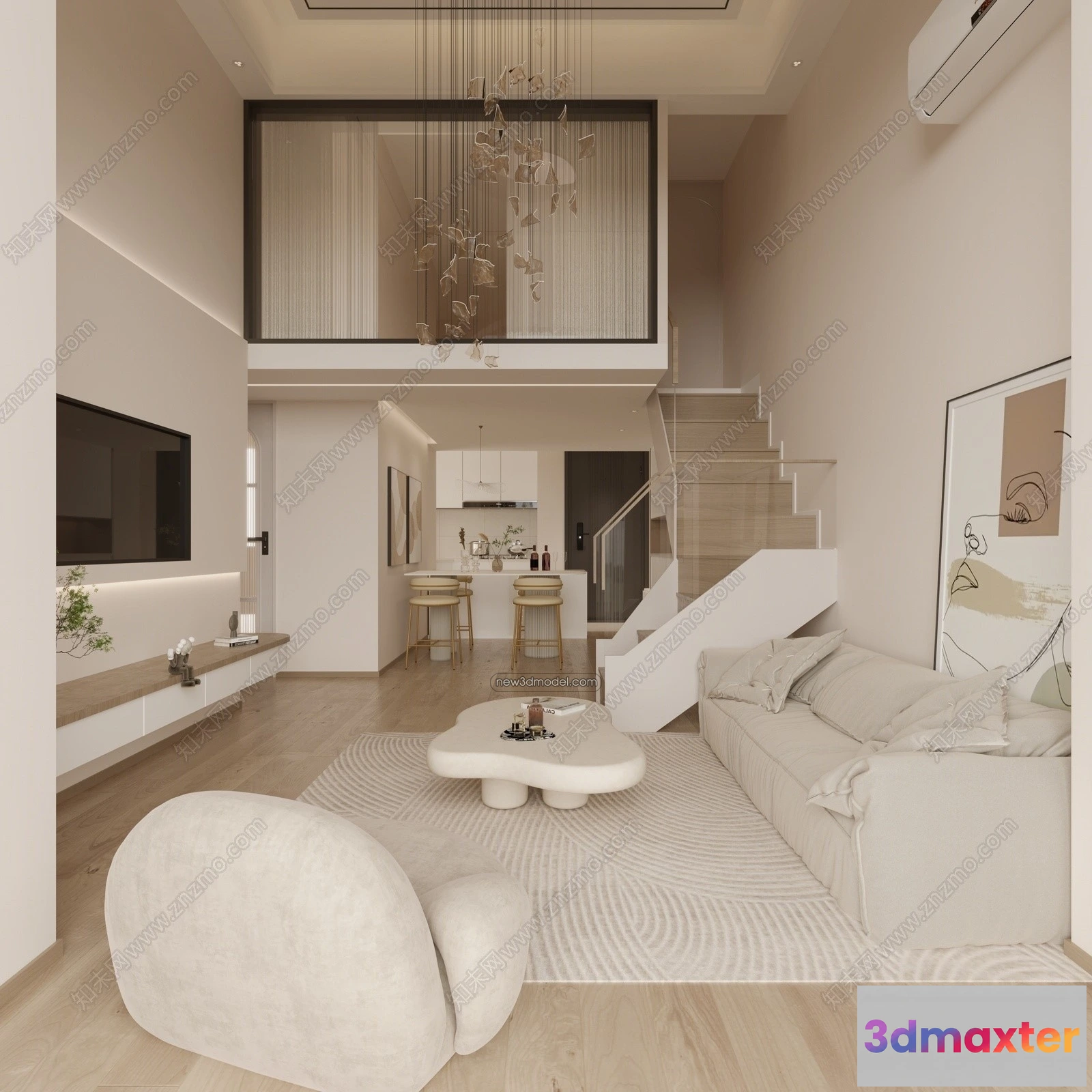 1358856 - Mezzanine Floor - 3D Interior Scene - 3D Models - Modern Style - 087 3D Max