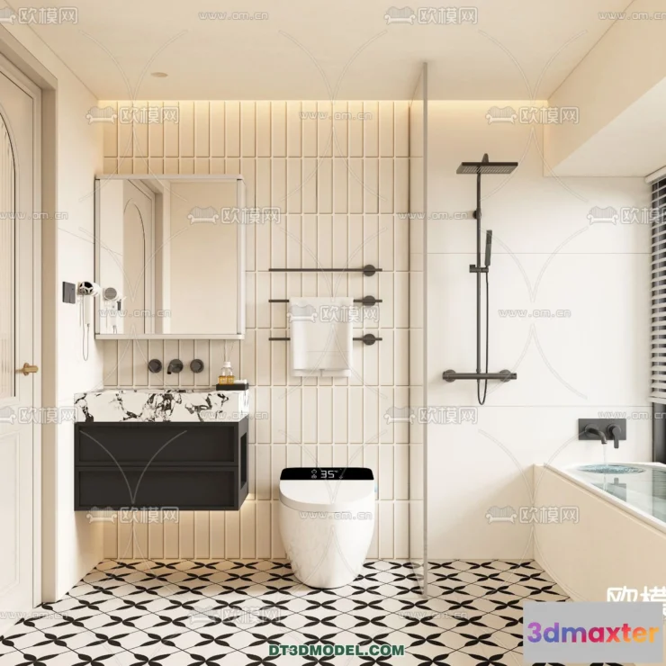1358917 - Toilet - WC - France Style - Interior 3D Scene - 058 3D Max