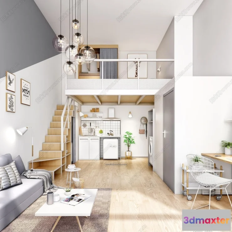 1359059 - Mezzanine Floor - 3D Interior Scene - 3D Models - Modern Style - 090 3D Max