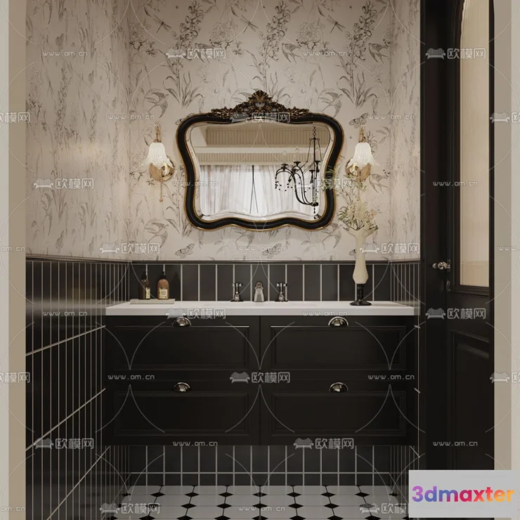 1359328 - Toilet - WC - France Style - Interior 3D Scene - 064 3D Max