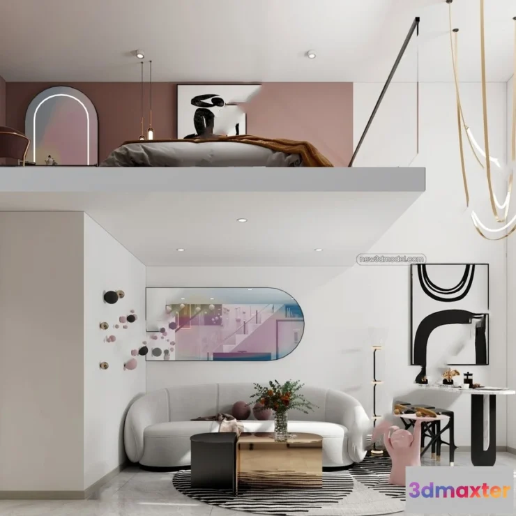 1359452 - Mezzanine Floor - 3D Interior Scene - 3D Models - Modern Style - 096 3D Max