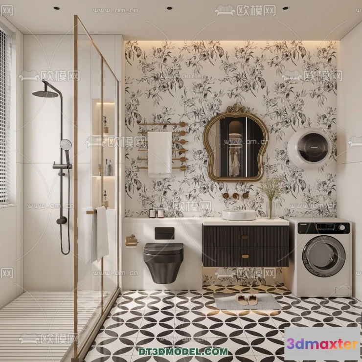 1359523 - Toilet - WC - France Style - Interior 3D Scene - 067 3D Max