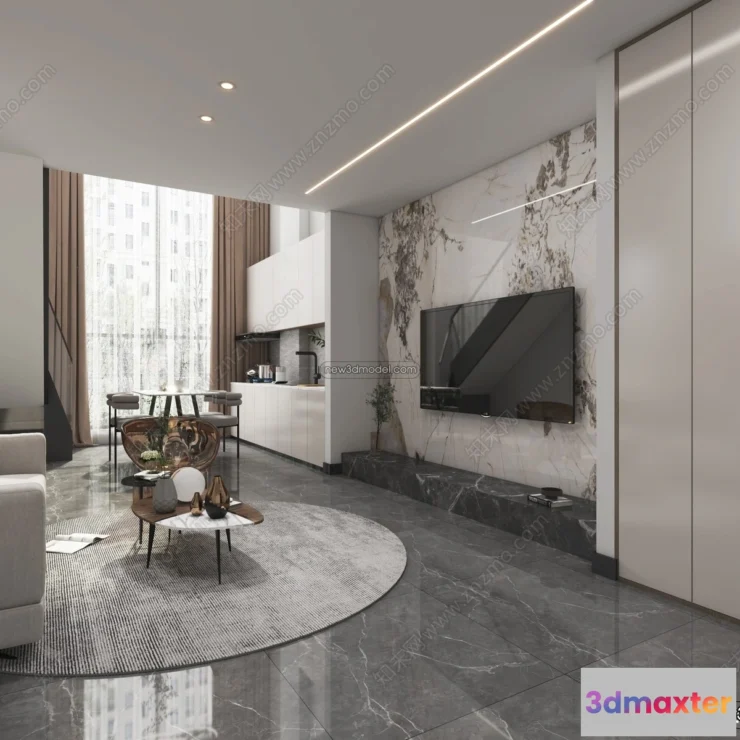 1359840 - Mezzanine Floor - 3D Interior Scene - 3D Models - Modern Style - 102 3D Max