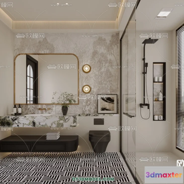 1359931 - Toilet - WC - France Style - Interior 3D Scene - 073 3D Max