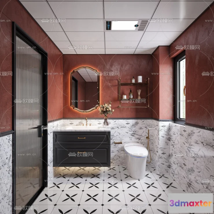 1360129 - Toilet - WC - France Style - Interior 3D Scene - 076 3D Max